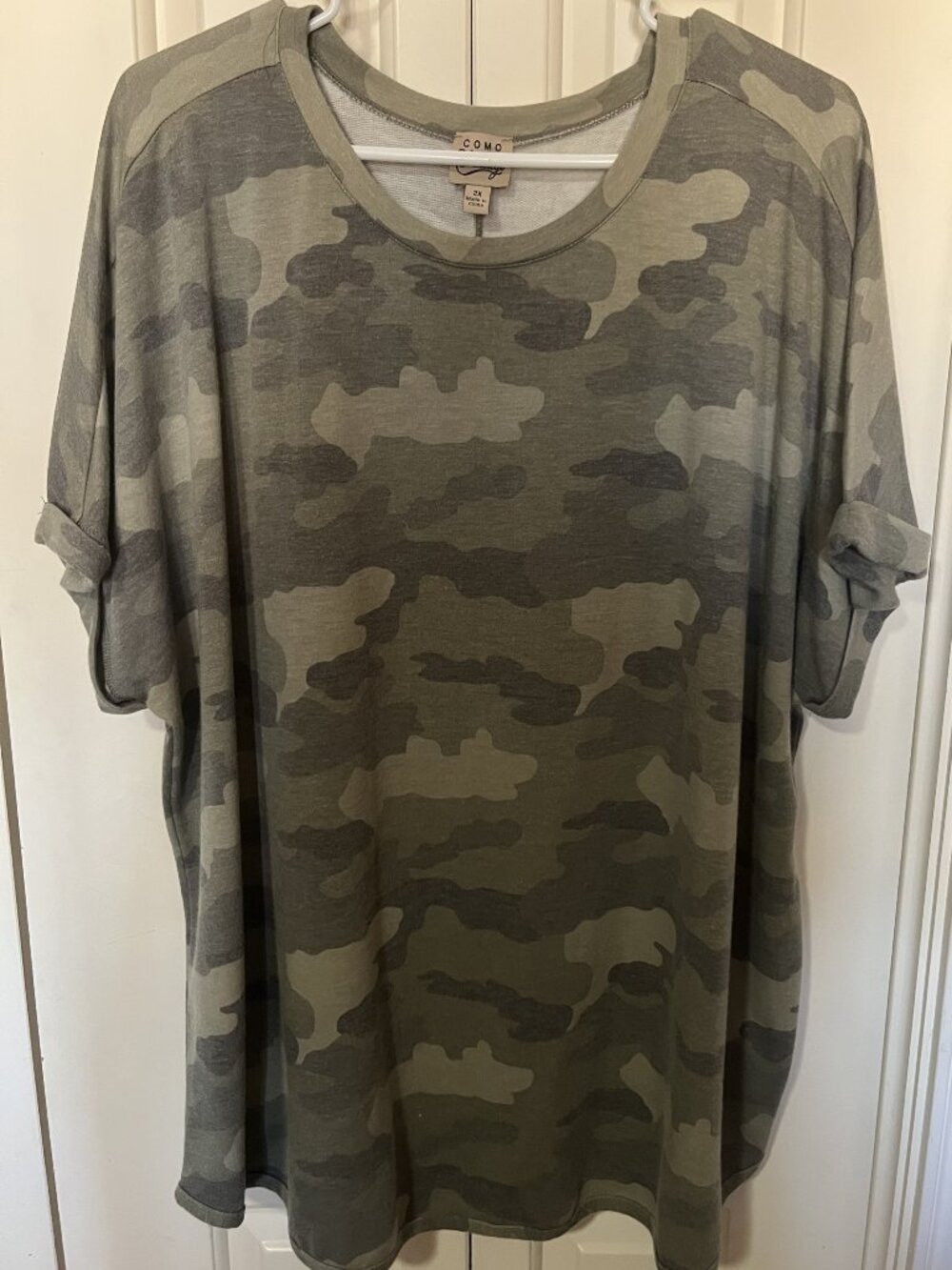 Como Vintage Camouflage Green 2X Top